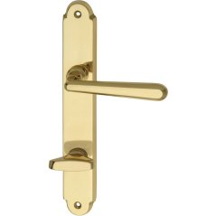 Dveřní kování ALT-WIEN, interiérové, klika-klika, mosaz, dlouhý štítek