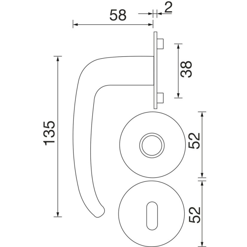 Nerezové kulaté kliky na dveře BELFAST