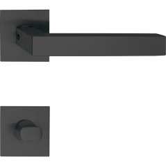Dveřní kování MALMÖ, interiérové, klika-klika, černá, hranatá plochá rozeta