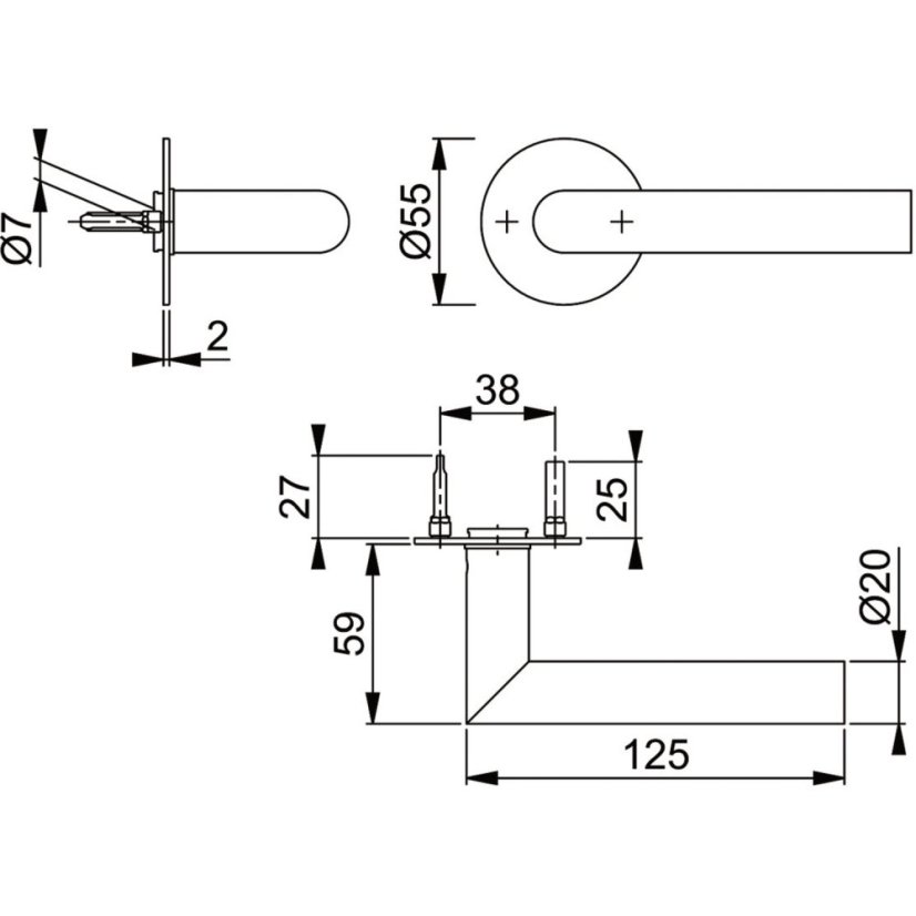 Rozetové dveřní kováni AMSTERDAM, plochá rozeta