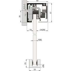 Celoskleněné posuvné dveře sada čiré sklo, posuvné kování černá