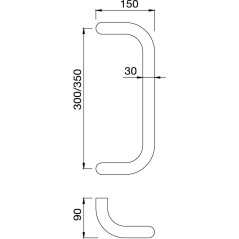 Dveřní madlo obloukové KWS série 84