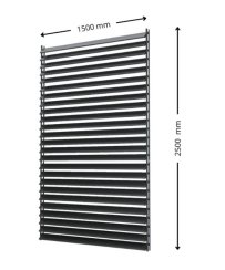 SAMKIT SET pro venkovní žaluzie z hliníku RAL 7016 (antracitová): V:2500, Š:1500mm