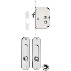 Sada Zámek + mušle pro posuvné dveře mosazný