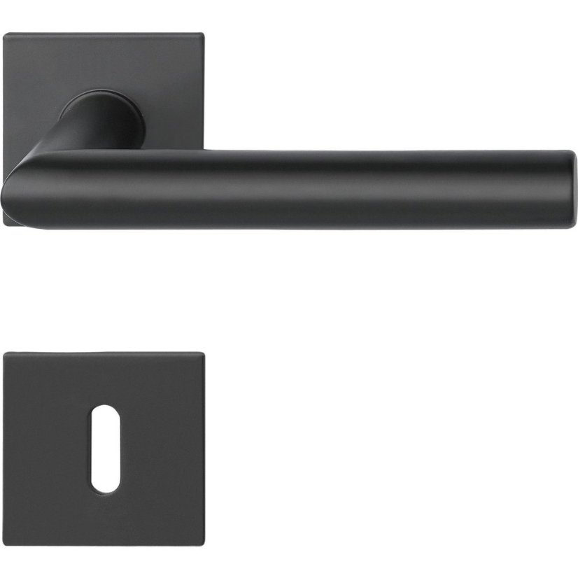 Dveřní kování NORWEGEN, interiérové, klika-klika, nerez, černý, ploch. rozeta