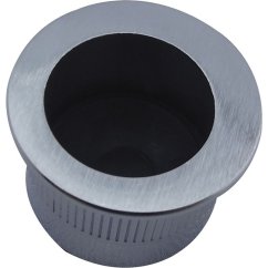 Hranový náprstek pro posuvné dveře o 25 mm, mosaz, chrom mat