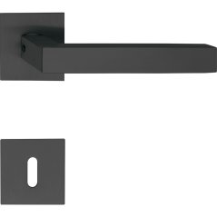 Dveřní kování MALMÖ, interiérové, klika-klika, černá, hranatá plochá rozeta