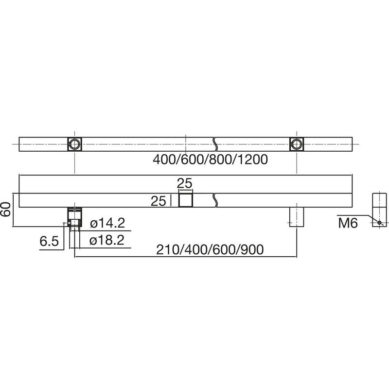 Dveřní madlo MARCHESI QUADRA 4820, M8, nerez mat