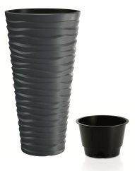 Květináč Prosperplast SAND SLIM antracit 29,6 cm