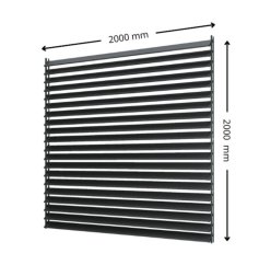 SAMKIT SET pro venkovní žaluzie z hliníku RAL 7016 (antracitová): V:2000, Š:2000mm