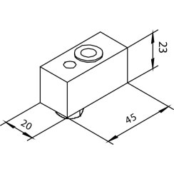 Spodní otočné uložení pro skládací dveře Solido 80