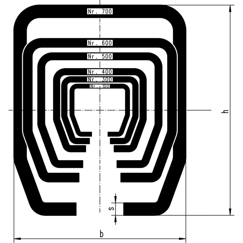 Pojezdová kolejnice na posuvné dveře Helm Agrar, 6 m