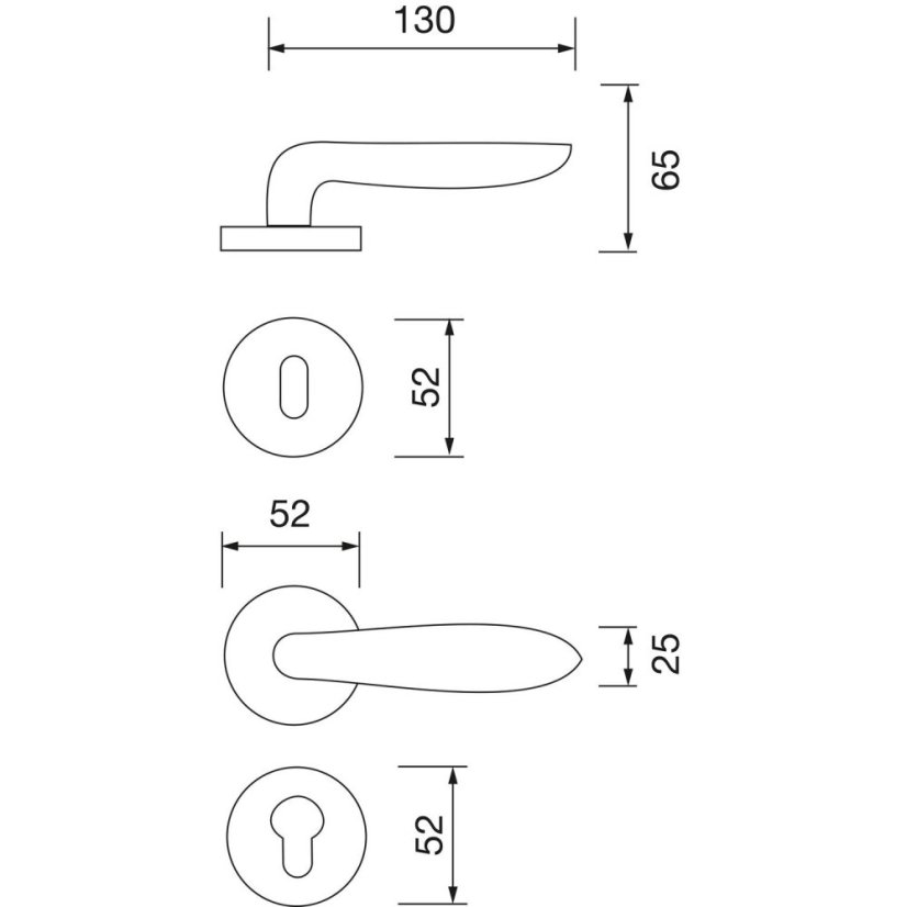 Interiérové nerezové kliky na dveře VERONESE
