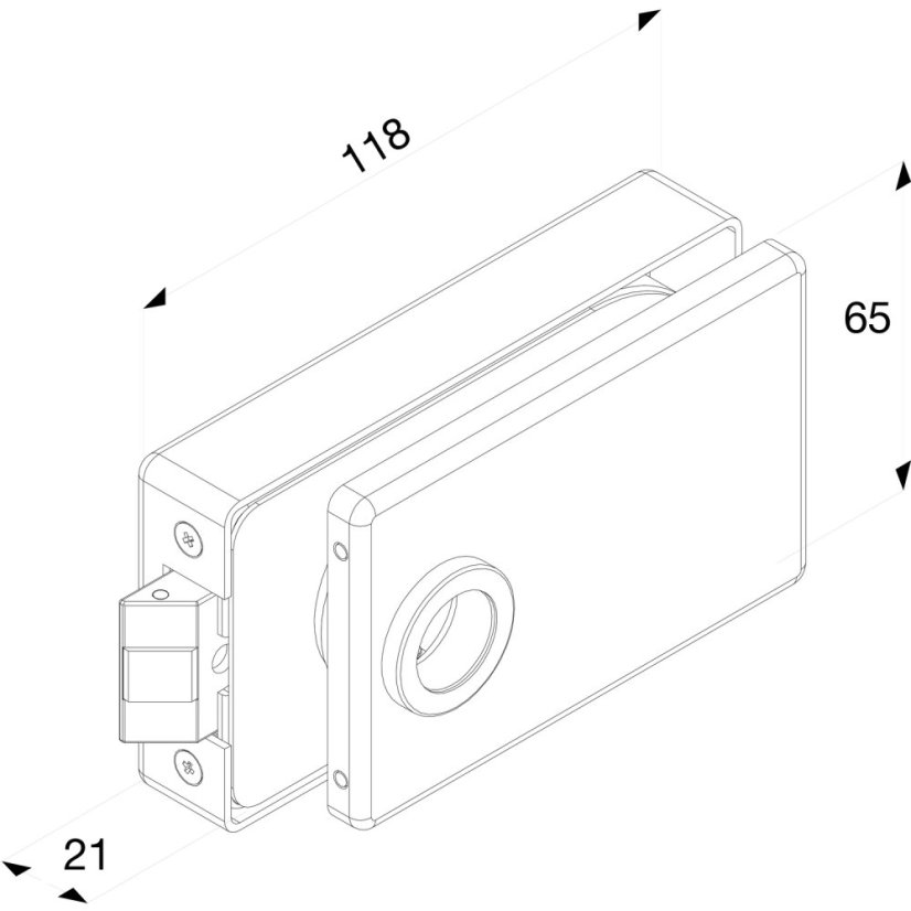 Zámek do skleněných dveří SOLIDO Compact, nerez