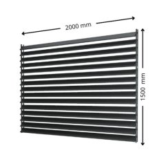SAMKIT SET pro venkovní žaluzie z hliníku RAL 7016 (antracitová): V:1500, Š:2000mm
