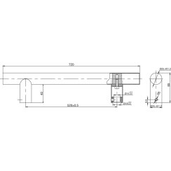 Madlo na dvere MARCHESI 4802 rovné, 720 mm, rozteč 520 mm, M6, čierna