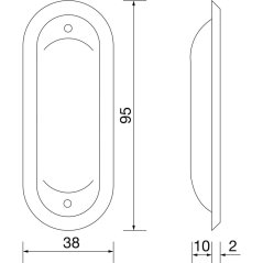 Mušle na posuvné dveře HEWI 542