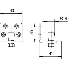 Spodní vodící kladka s držákem HELM 153