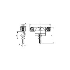 Pojezd na posuvné dveře Helm Agrar typ 91, dvoupárový