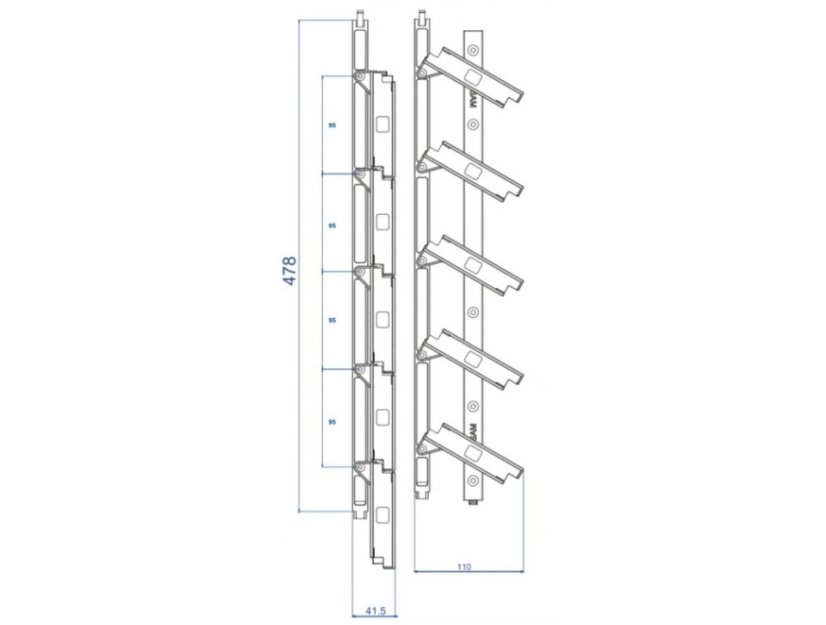 SAMKIT - systém pro nastavení žaluzií - antracit (délka: 48cm)