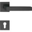 Kľučky na dvere MALMÖ, interiérové, kľučka-kľučka, čierna, hranatá plochá rozeta