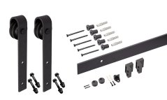 Sada kovania na posuvné dvere Barnio Simple čierna oceľ, 3 000 mm, do 80 kg