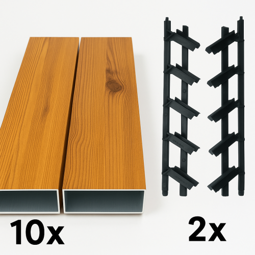 SAMKIT SET pro venkovní žaluzie z hliníku Dřevodekor: V:1000, Š:1000mm