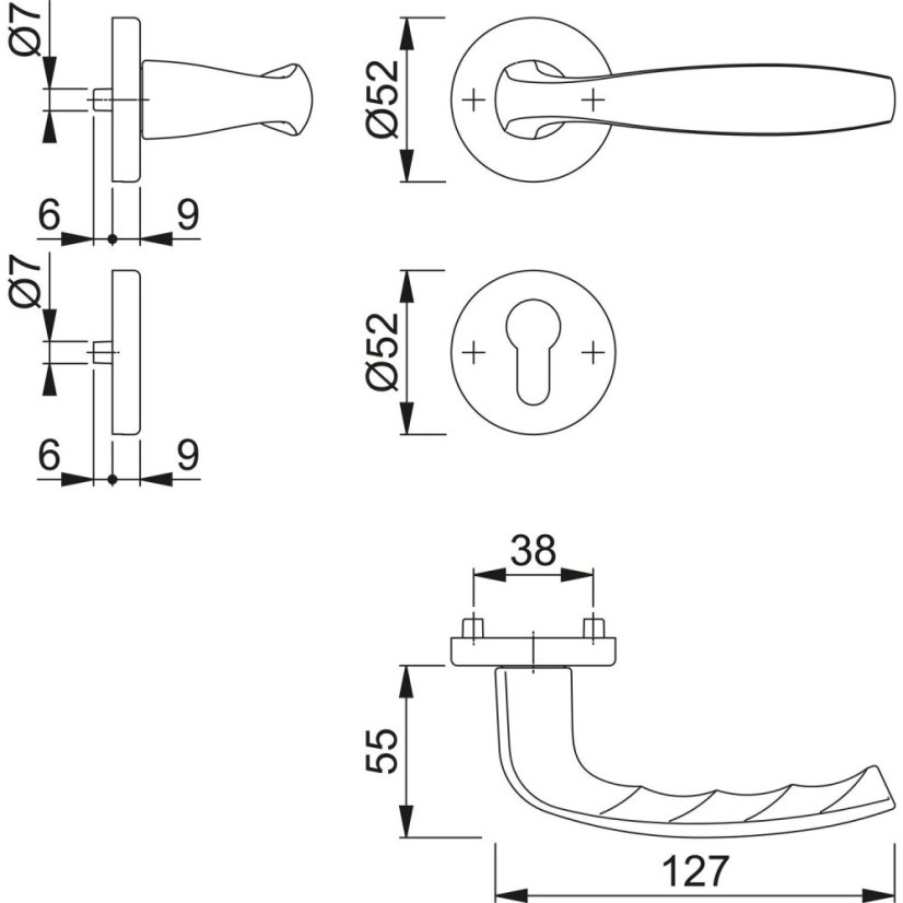 Rozetové dveřní kování NY