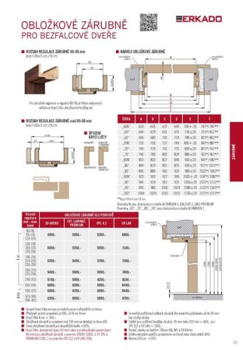 Set Bezfalcové dveře levé 65, WC + zárubeň (SKLADEM)
