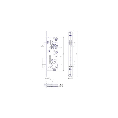 Zadlabávací zámok Hobes, DM 40 mm, rozteč 90 mm, štulp oceľ pozink