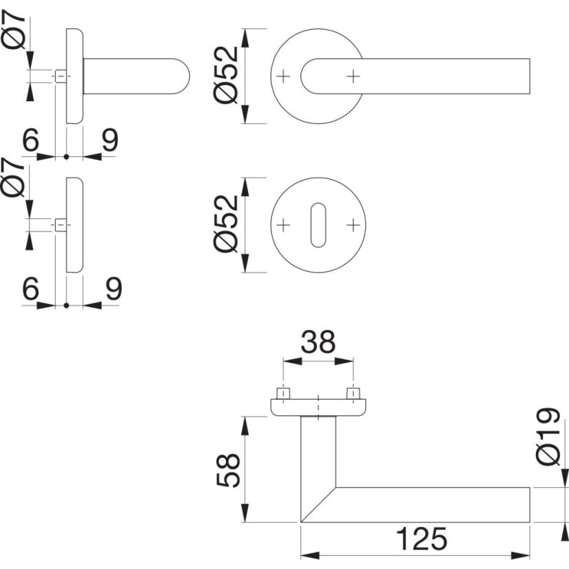 Interiérové nerezové kliky na dveře UTRECHT