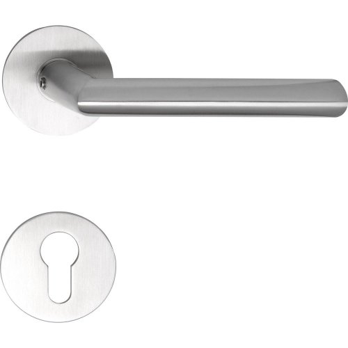 Nerezové interiérové kliky na dveře GLASGOW - Tvar rozety: hranatá, Provedení rozety: Rozeta WC