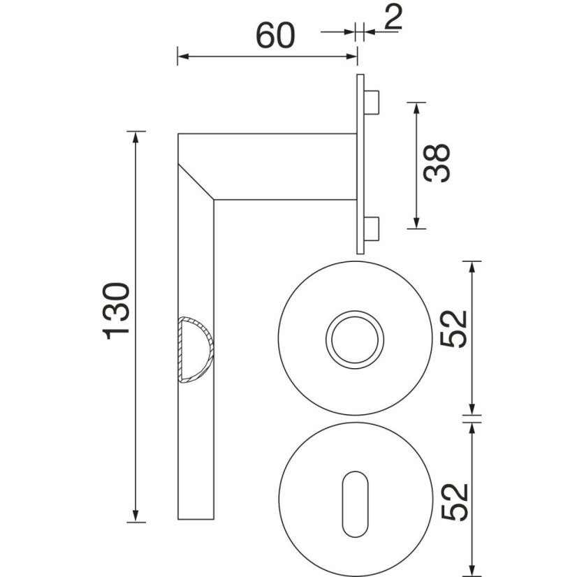 Interiérové nerezové kliky na dveře DOVER