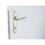 Kľučky na dvere ALT-WIEN, interiérové, kľučka-kľučka, mosadz, dlhý štítok - Povrchová úprava: Leštená, Prevedenie rozety: Rozeta WC