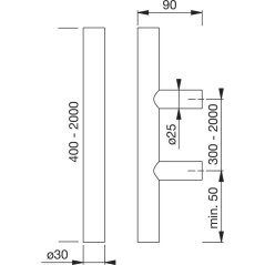 Dveřní madlo MARCHESI 4800 rovné, M8, nerez mat
