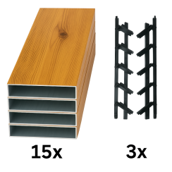 SAMKIT SET pro venkovní žaluzie z hliníku Dřevodekor: V:1500, Š:1000mm