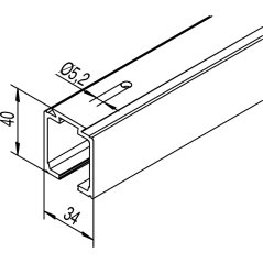Pojezdová kolejnice na posuvné dveře HELM 140, hliník