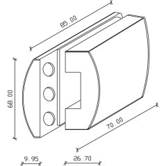 Protibox SOLIDO Studio Design 310, sklo 8 mm, mat. nikl