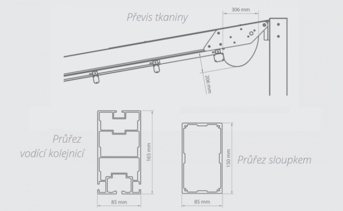 Pergola se stahovací střechou Solid - samostatně stojící