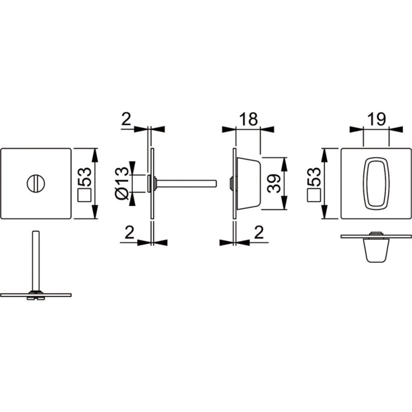 Rozetové dveřní kováni AMSTERDAM, plochá rozeta