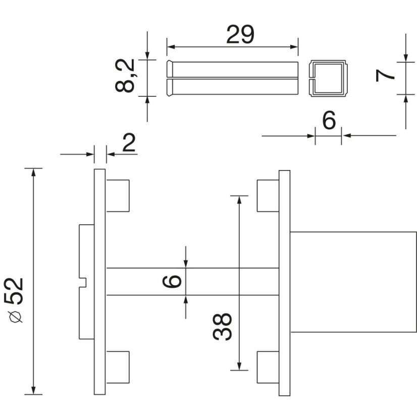 Dveřní kování MALMÖ, interiérové, klika-klika, černá, hranatá plochá rozeta