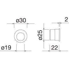 Hranový náprstek pro posuvné dveře M450, pochromovaný satinovaný