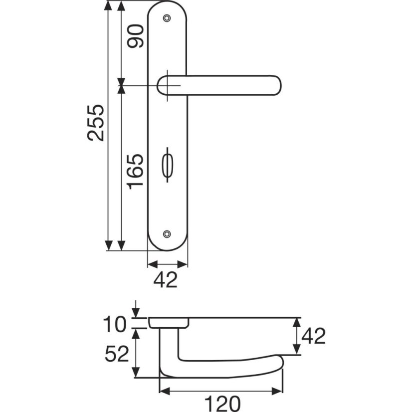 Dveřní kování SONIA, objektové, klika-klika, mosaz