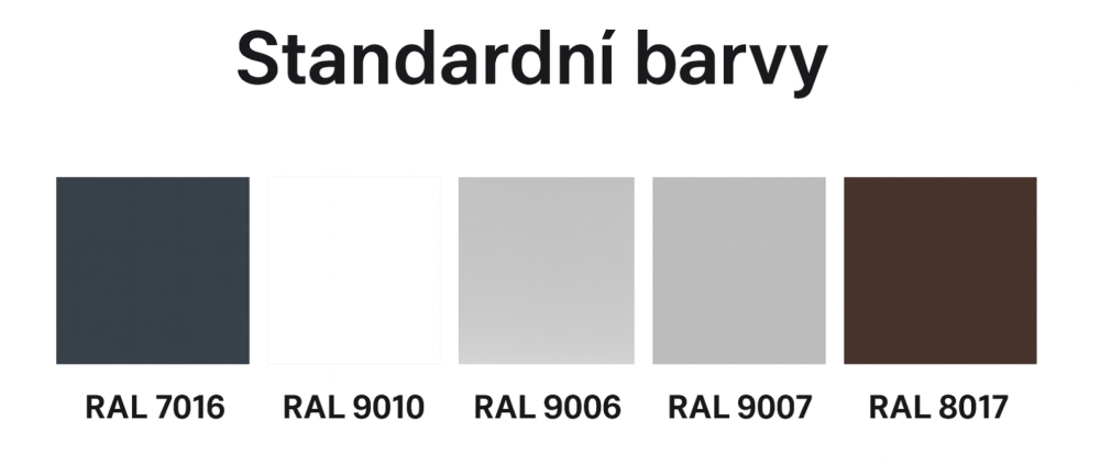 Standardní nabídka barev konstrukce pergoly | Laporte.cz