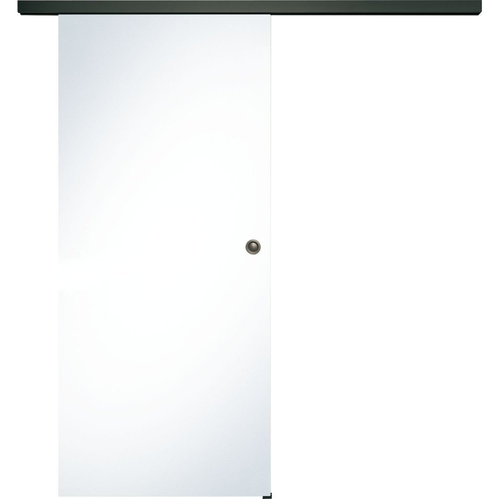 Celoskleněné posuvné dveře sada čiré sklo, posuvné kování černá 820 mm